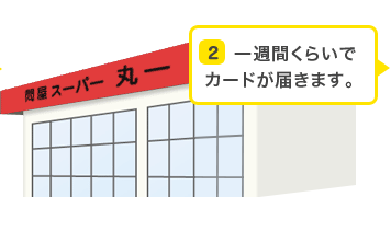 （2）一週間くらいでカードが届きます。